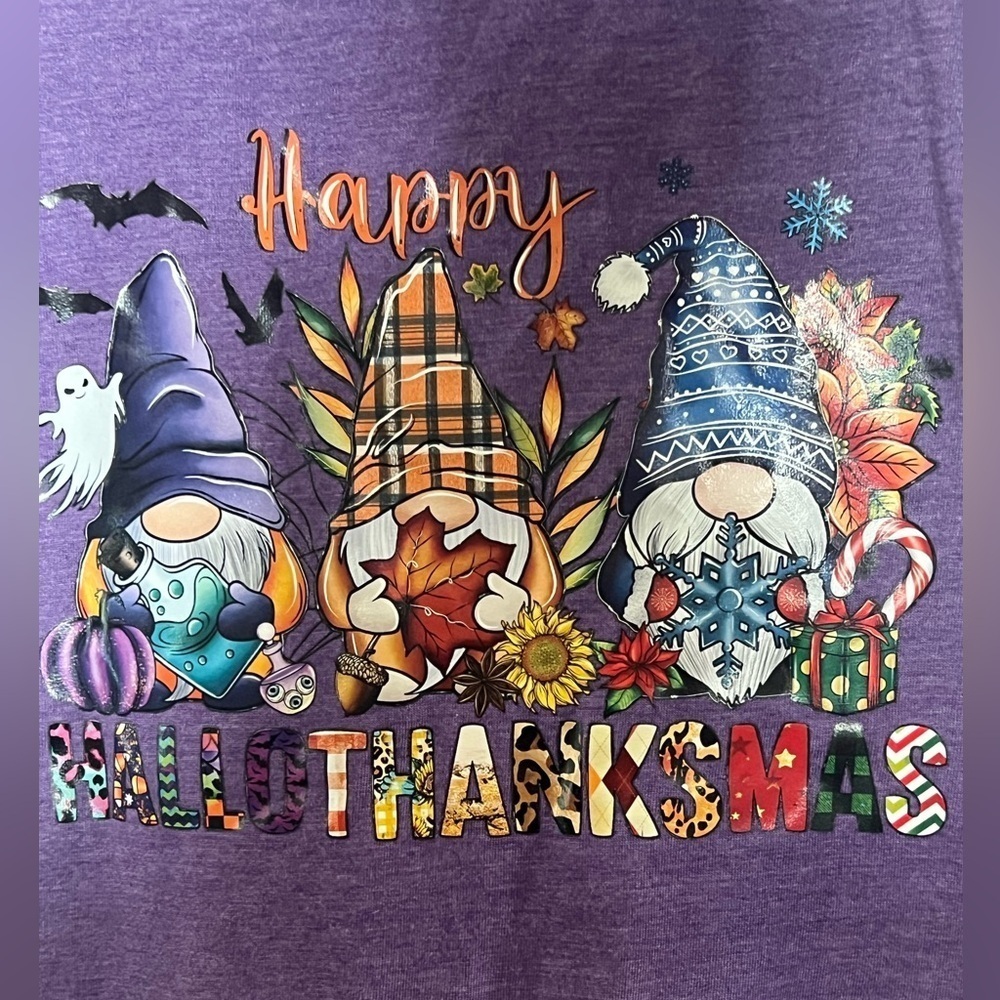 Purple Holiday Screenprint Women's Muscle Tee